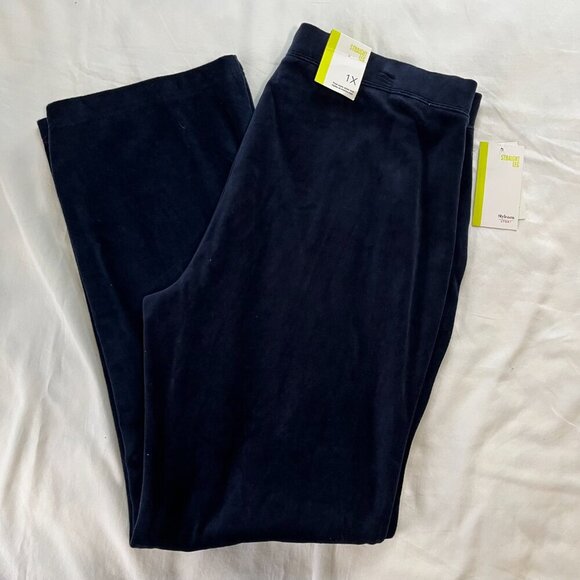 Style & Co Navy Blue Straight Leg High Waist Velour Lounge Pants NWT | Size XL - Picture 6 of 6